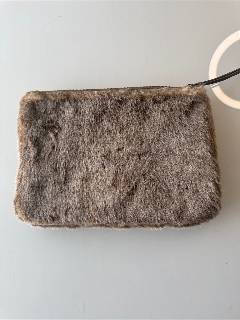 Vintage Faux Fur Clutch - Brown fur